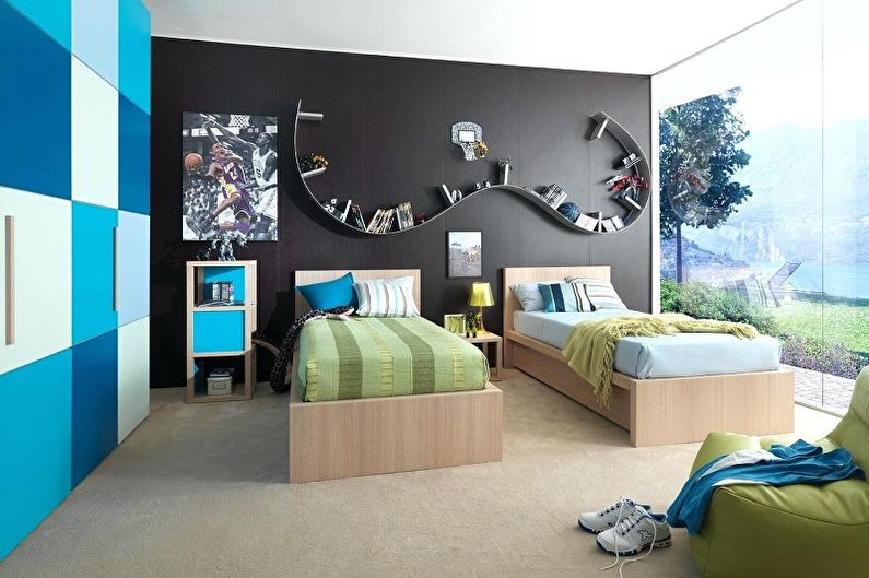 Interior design of a children's room for two boys - photo