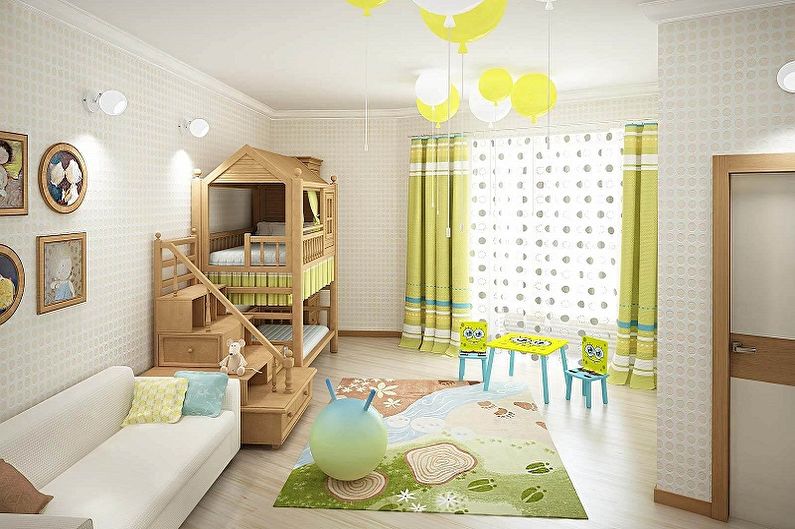 Entwerfen Sie ein Schlafzimmer und ein Kinderzimmer in einem Raum - Styles