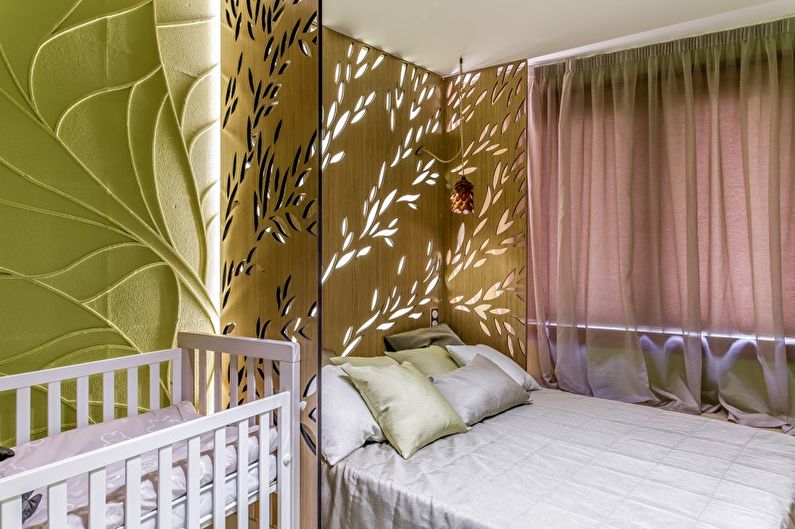 Design et soverom og en barnehage i ett rom - Stiler