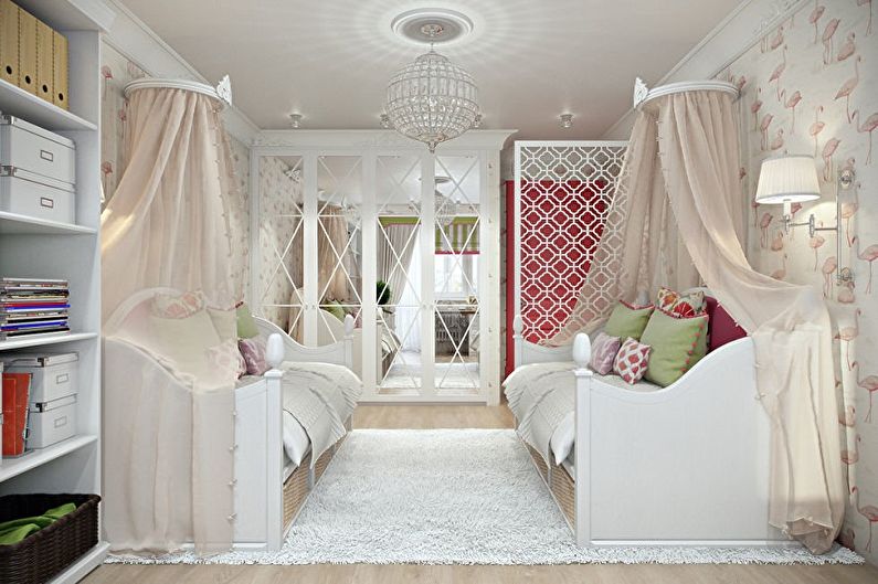 Diseño de una habitación infantil para dos niñas: elección de un estilo interior
