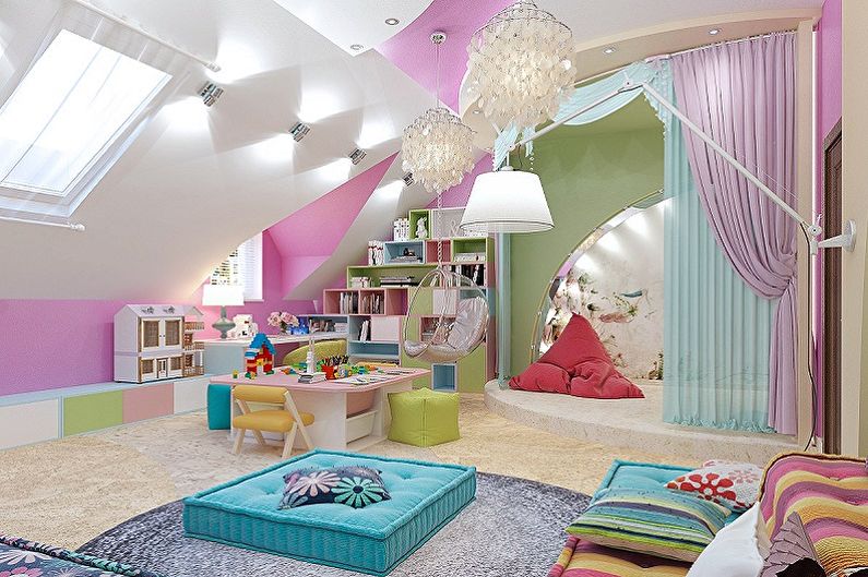 Perabot untuk bilik kanak-kanak untuk dua gadis - Permainan
