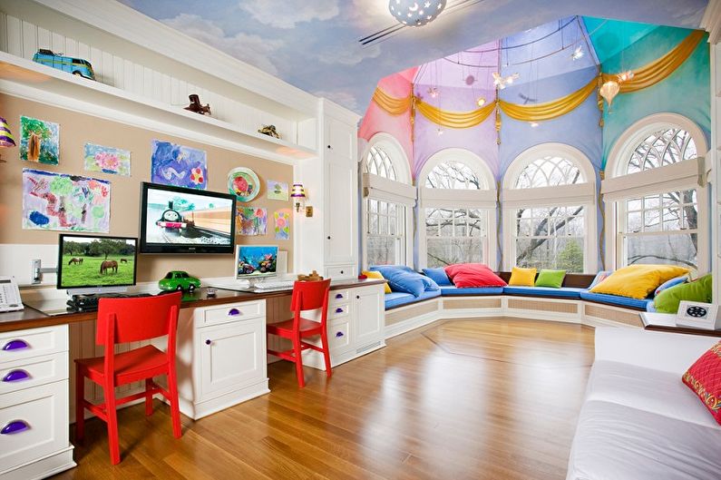 Design de interiores de um quarto infantil para duas meninas - foto