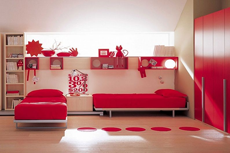 Interior design di una camera per bambini per due ragazze - foto