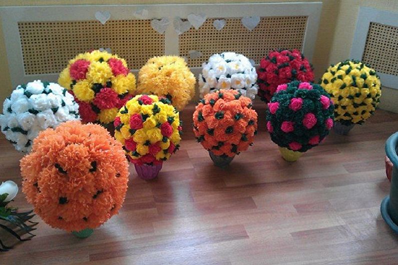 Λουλούδια DIY από χαρτοπετσέτες - φωτογραφία