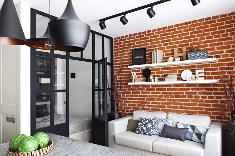 Diseña una pequeña sala de estar en estilo loft