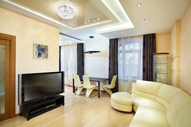 Design malého obývacího pokoje - stropní úprava
