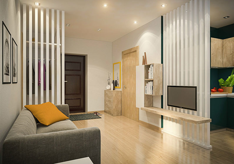 Combinarea unui mic living cu un hol sau coridor - design interior