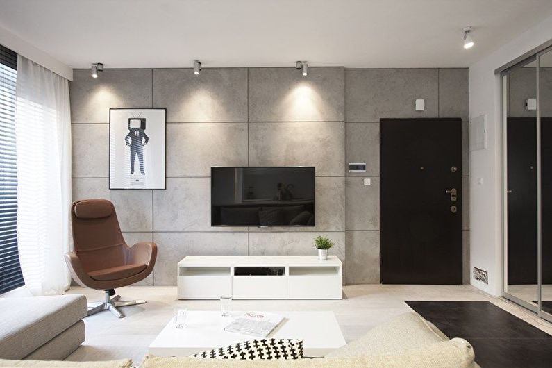 Combinarea unui mic living cu un hol sau coridor - design interior