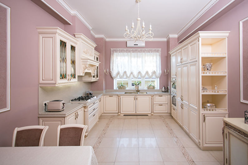 Reka bentuk dapur klasik - warna pastel