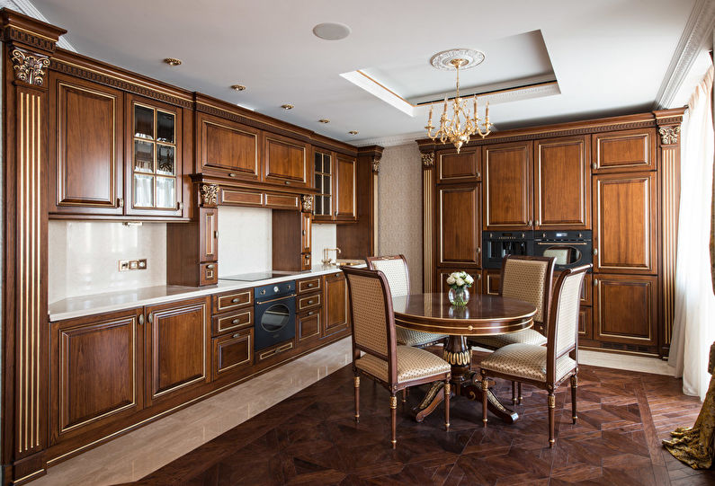 Cucina marrone in stile classico - interior design