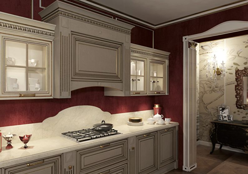 Suprojektuokite nedidelę virtuvę klasikiniu stiliumi