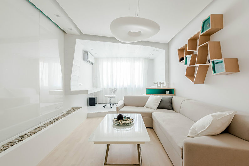 Dzīvojamās istabas dizains mājokļa izdošanas programmai - 1. foto