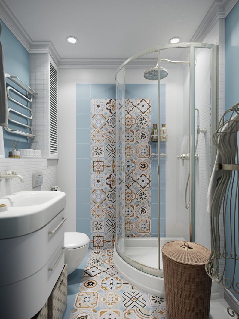 Vonios kambarys Chruščiovoje - grindų dizainas