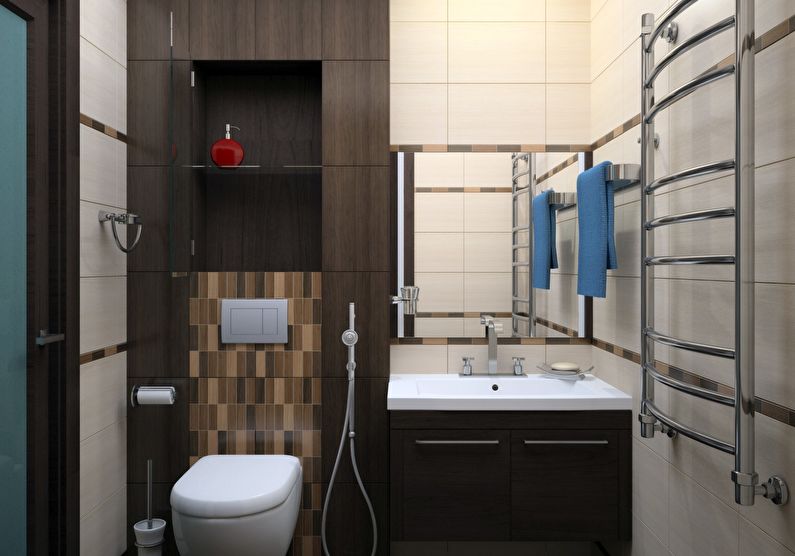 Hruščova vannas istabas dizains - izlietne un tualete