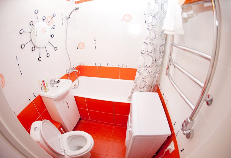 Design de interiores de uma casa de banho em Khrushchev