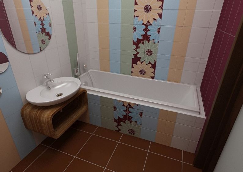 Návrh interiéru koupelny v Chruščově