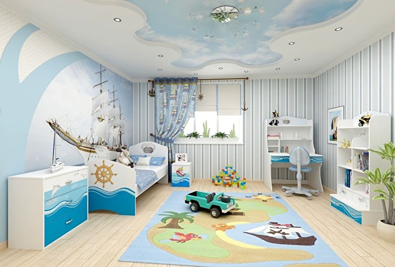 Dvojúrovňové stretch stropy v detskej izbe