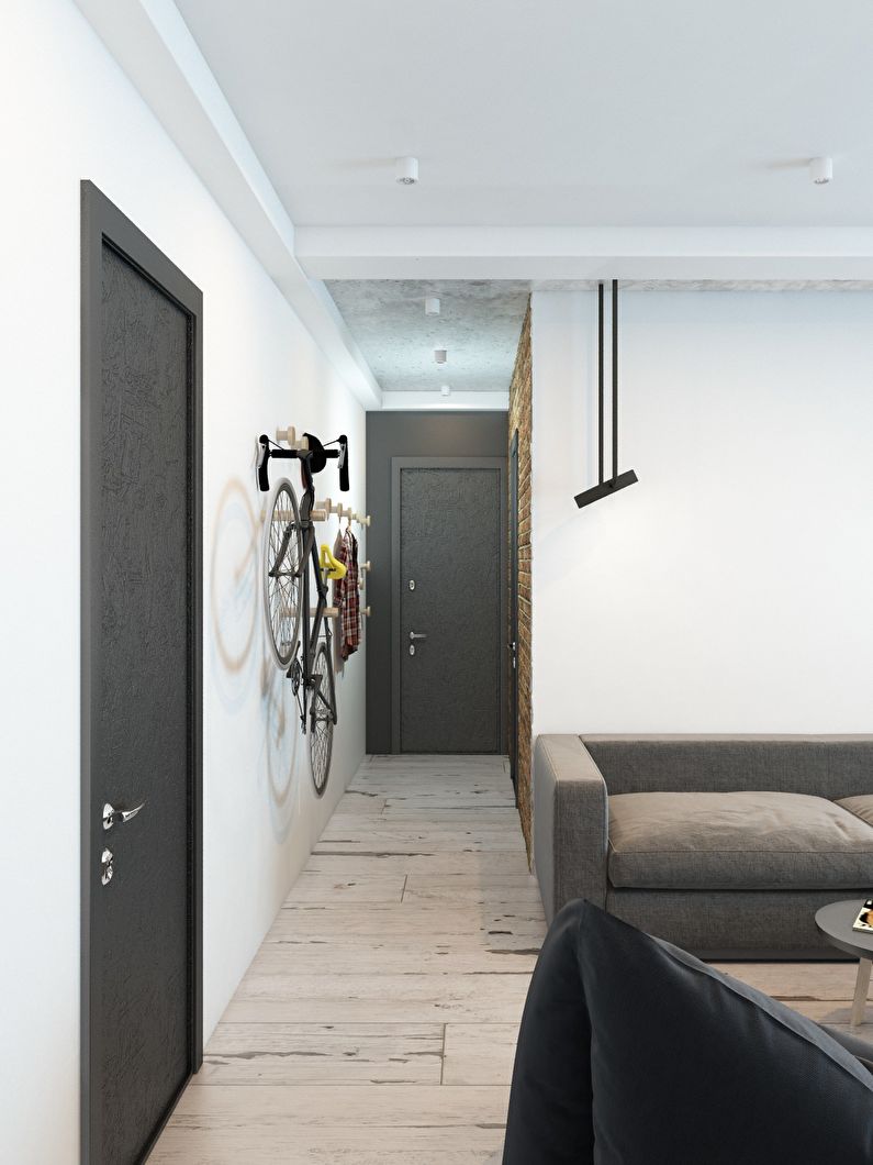 Progetta un piccolo corridoio in stile loft