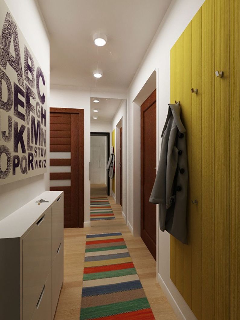 Petit couloir étroit (rectangulaire) - design d'intérieur