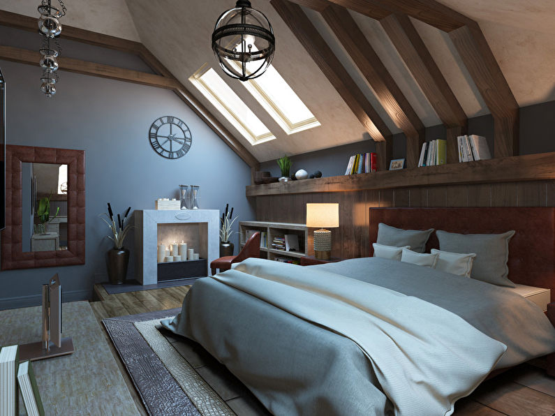 Дизайн на таванската спалня - снимка 2
