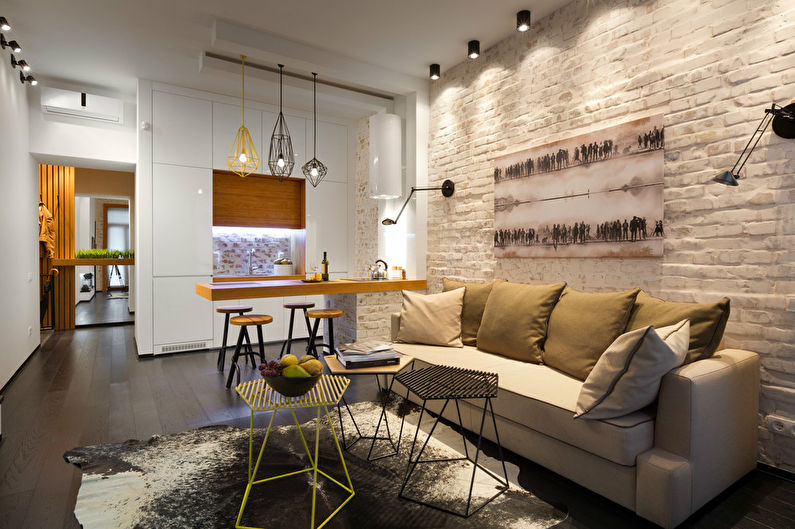 Progetto di design dell'appartamento Notki Loft