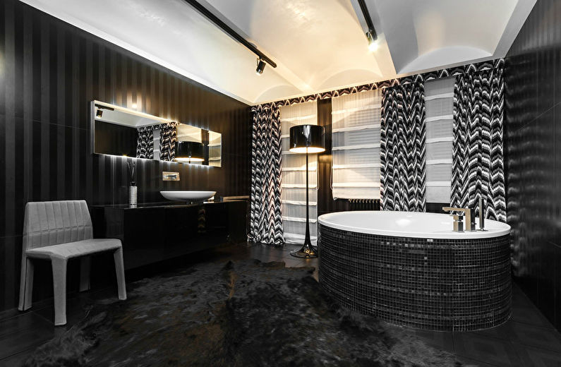 Fekete szoba: fürdőszoba belső tere