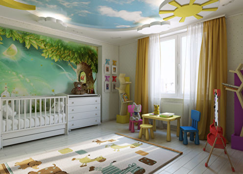 Ryškus vaikų kambarys „Saulės vaikystė“