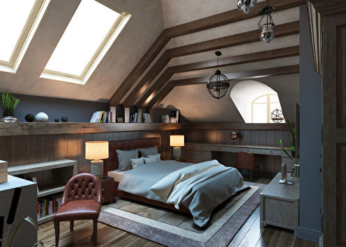 Design dormitor mansardă