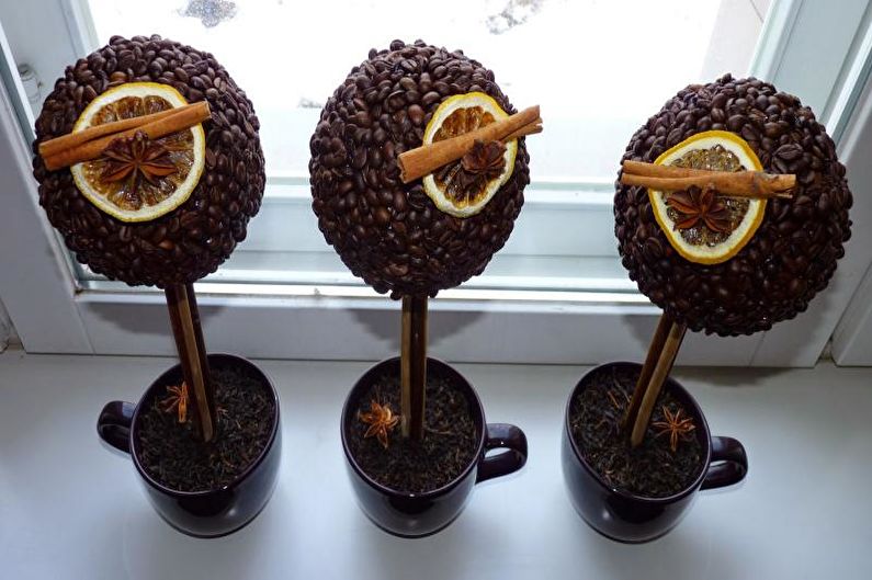 Idées topiaires de café - Arbre fruitier