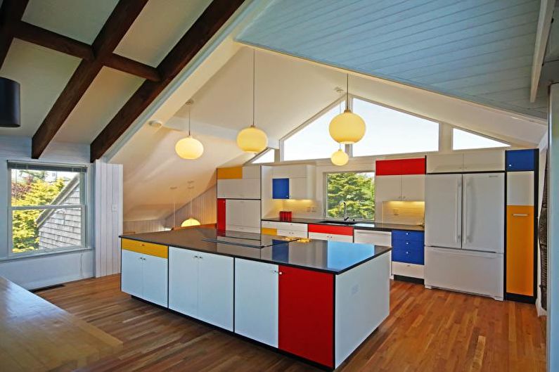 Gražios virtuvės nuotraukos - virtuvė, įkvėpta šiuolaikinio meno