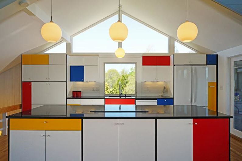 Gražios virtuvės nuotraukos - virtuvė, įkvėpta šiuolaikinio meno
