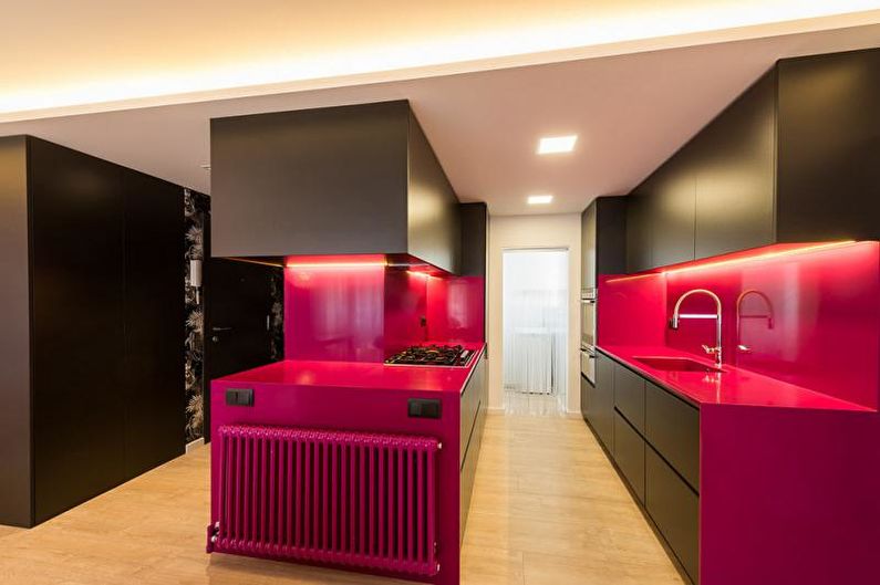 Gyönyörű konyhafotó - modulált konyha élénk színekkel