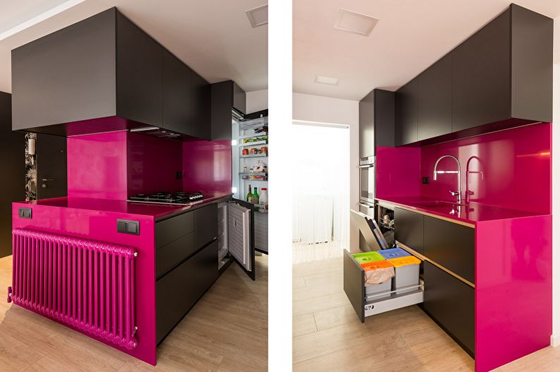 Schönes Küchenfoto - Modulierte Küche in leuchtenden Farben