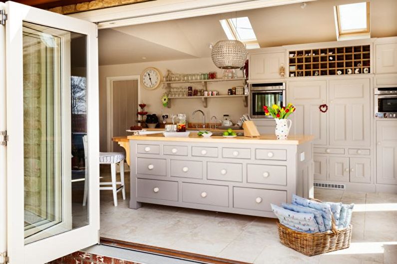 Foto de hermosas cocinas - Cocina con muebles de campo