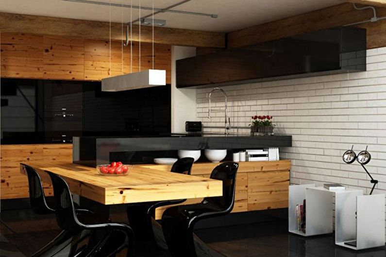 Cozinha de design de interiores em estilo loft - foto