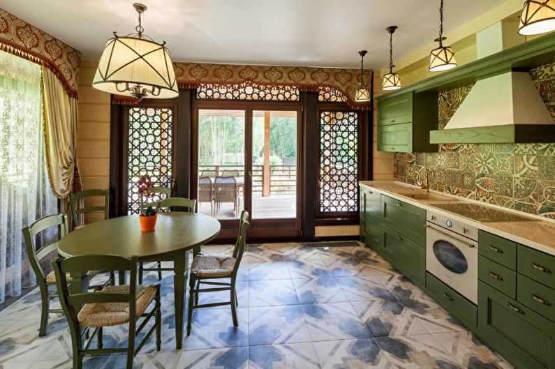 Green Kitchen-Dining Room - Diseño de interiores