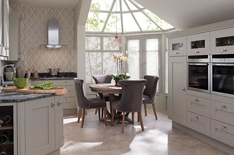 Cocina-comedor gris - Diseño de interiores