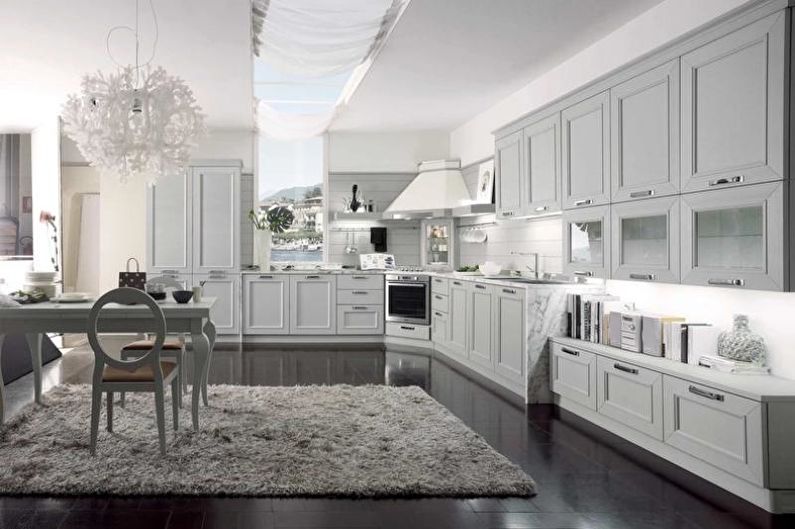 Bucătărie-sufragerie gri - Design interior