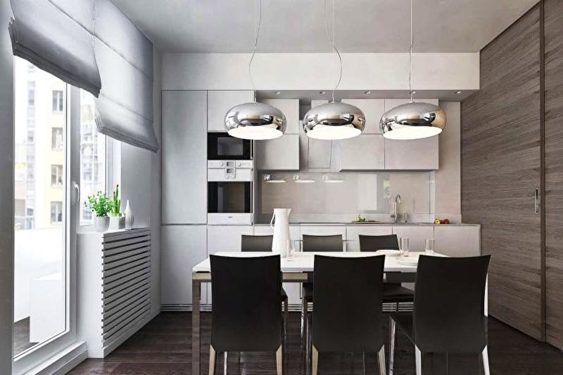 Ruang makan-dapur dengan gaya moden - Reka Bentuk Dalaman