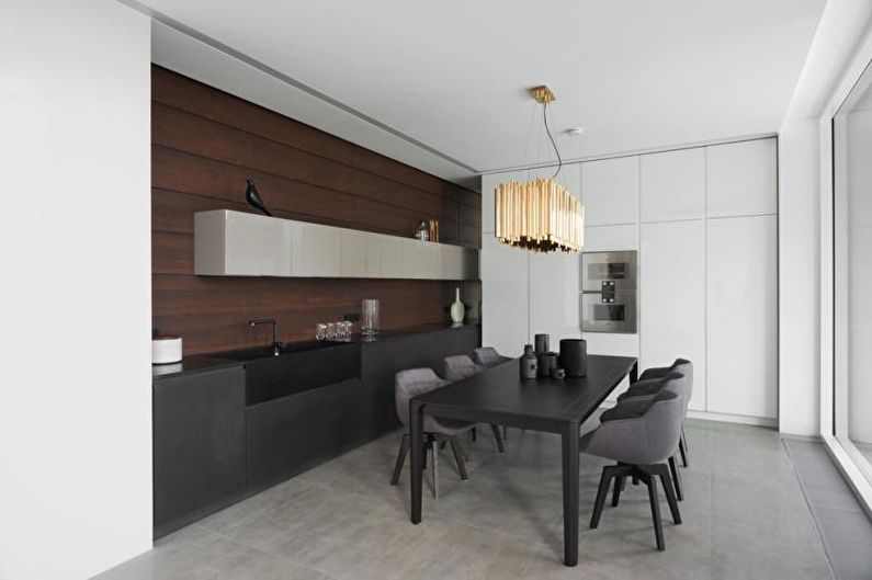 Design interior al bucătăriei-sufragerie - fotografie
