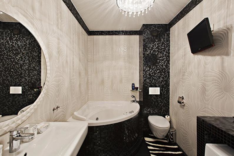 Kombinált fürdőszoba modern stílusban - belsőépítészet
