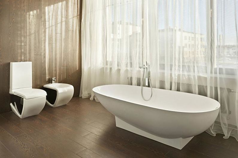 Šiuolaikinio stiliaus vonios kambarys - interjero dizainas