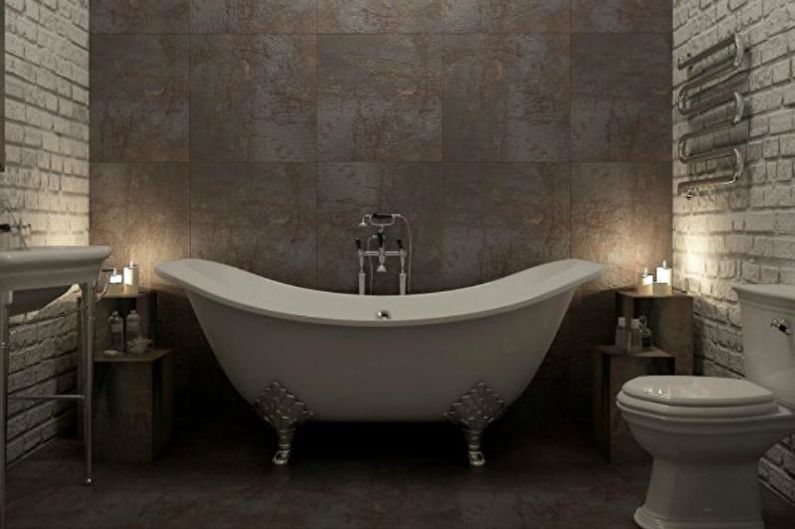 Kombinuotas palėpės vonios kambarys - interjero dizainas