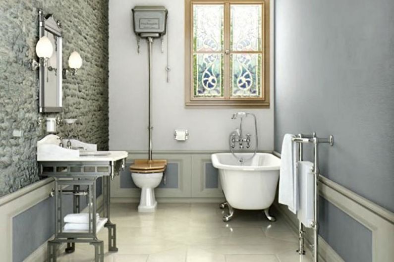 Kombinovaná koupelna ve stylu Provence - interiérový design