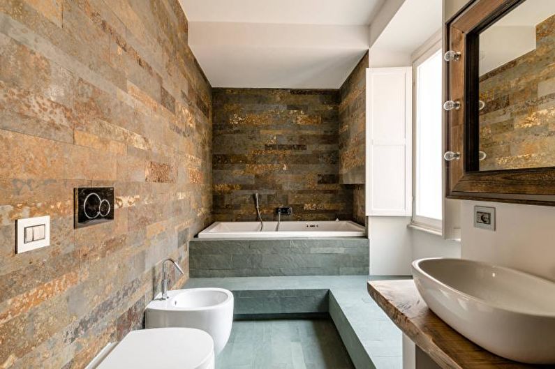 Interior design di un bagno combinato - foto