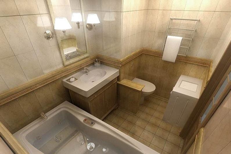 Interiørdesign i et kombineret badeværelse - foto