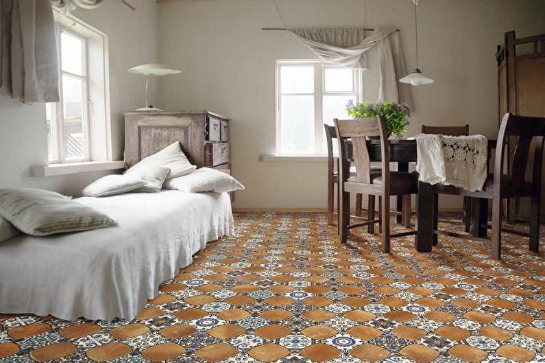 Design de interiores em estilo mediterrâneo - acabamento de piso