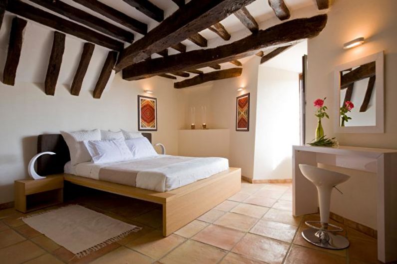 Vidusjūras stila guļamistabas interjera dizains - foto