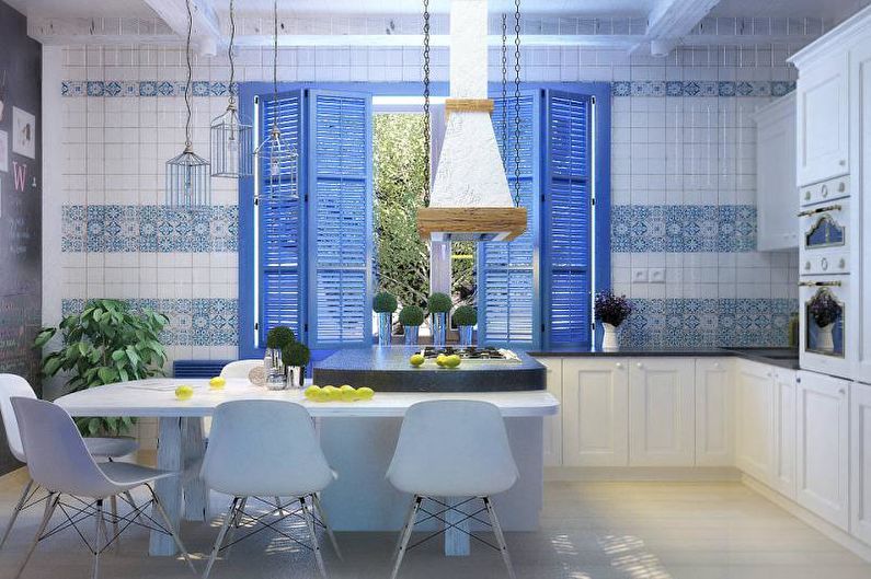 Design interior de bucătărie în stil mediteranean - fotografie