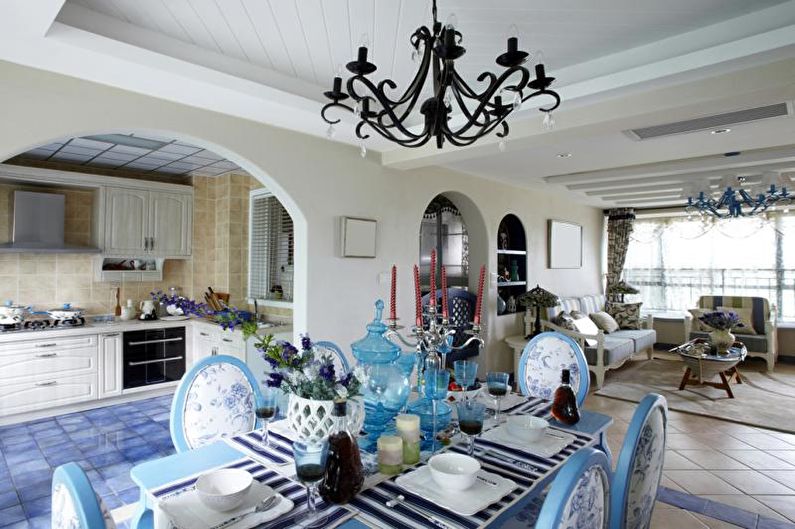 Vidusjūras stila virtuves interjera dizains - foto